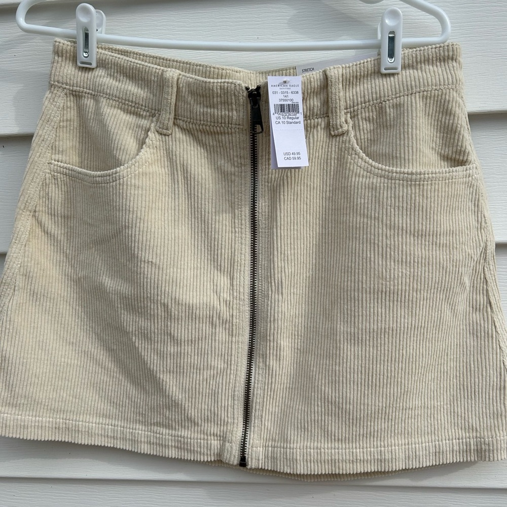 American Eagle Outfitters Cream Corduroy Skirt